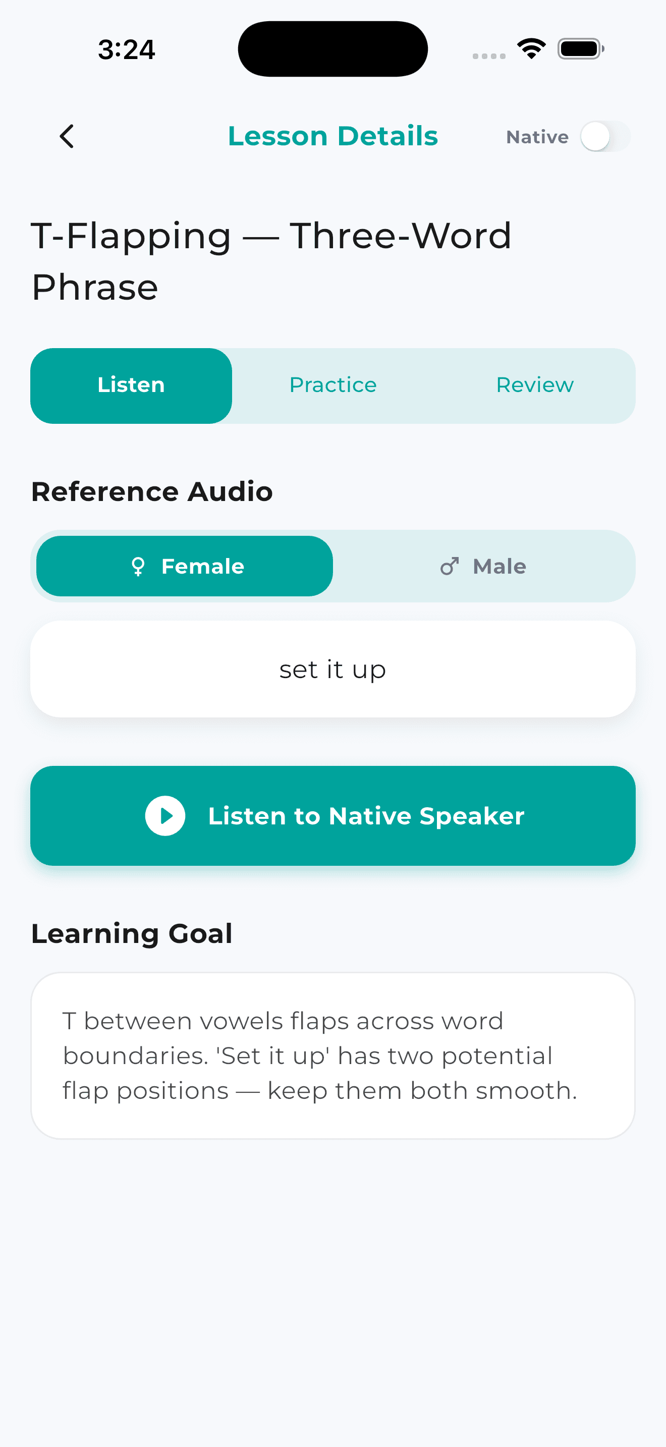 Lahja Listen tab